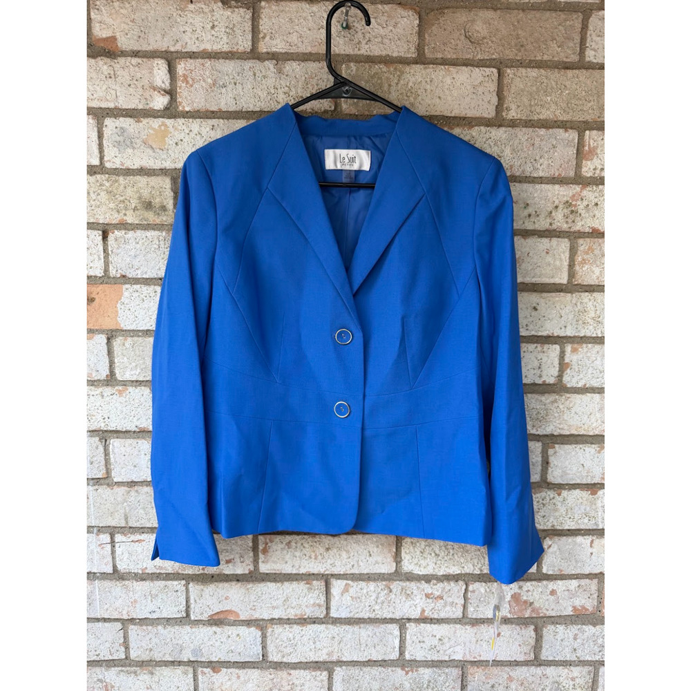 Le Suit Women’s Cabana Blue Blazer Size 10P Petite NWT